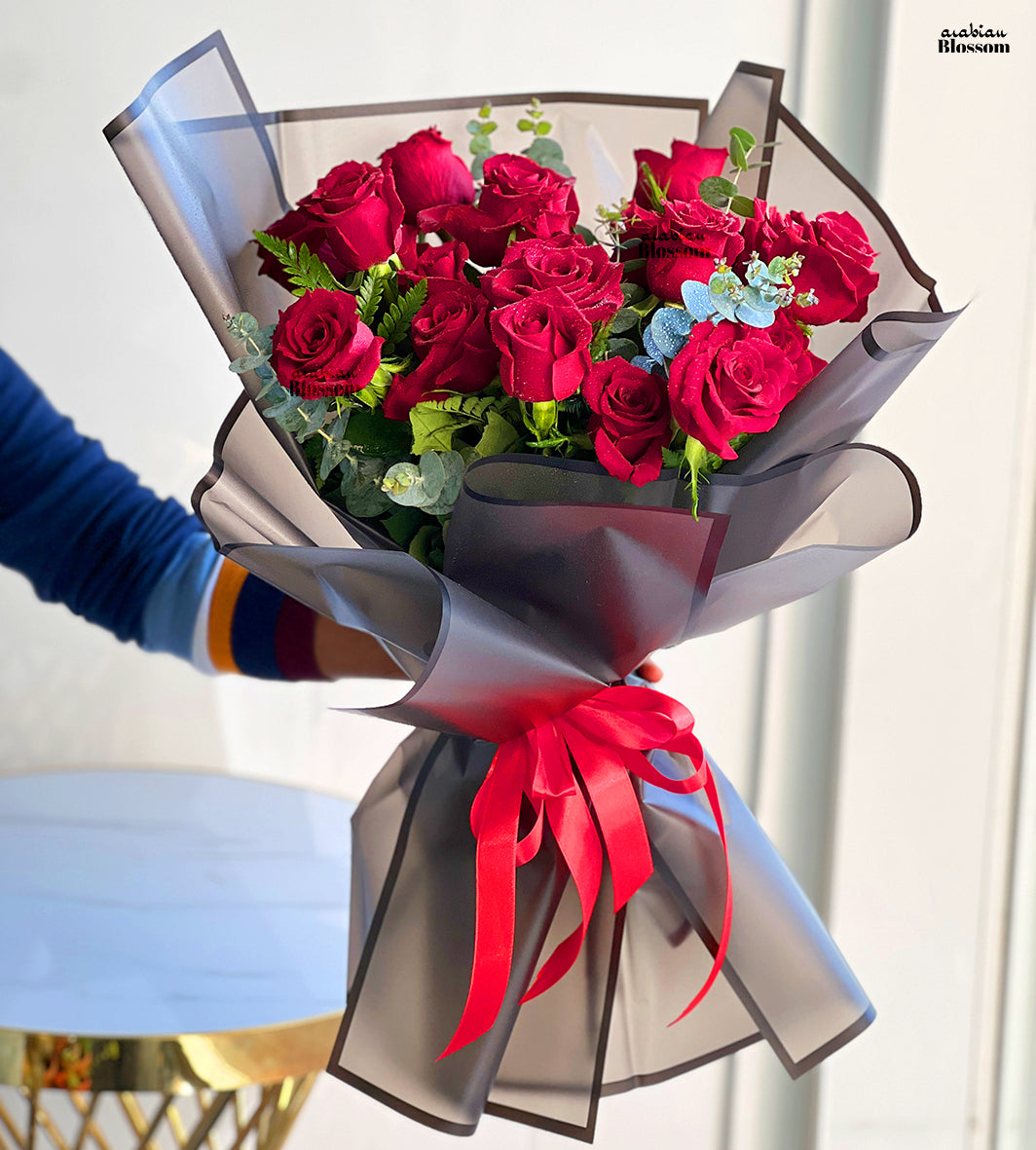 Everred Roses Red Roses 15 Stems Ever Red Roses Valentines Flowers Arabian Blossom