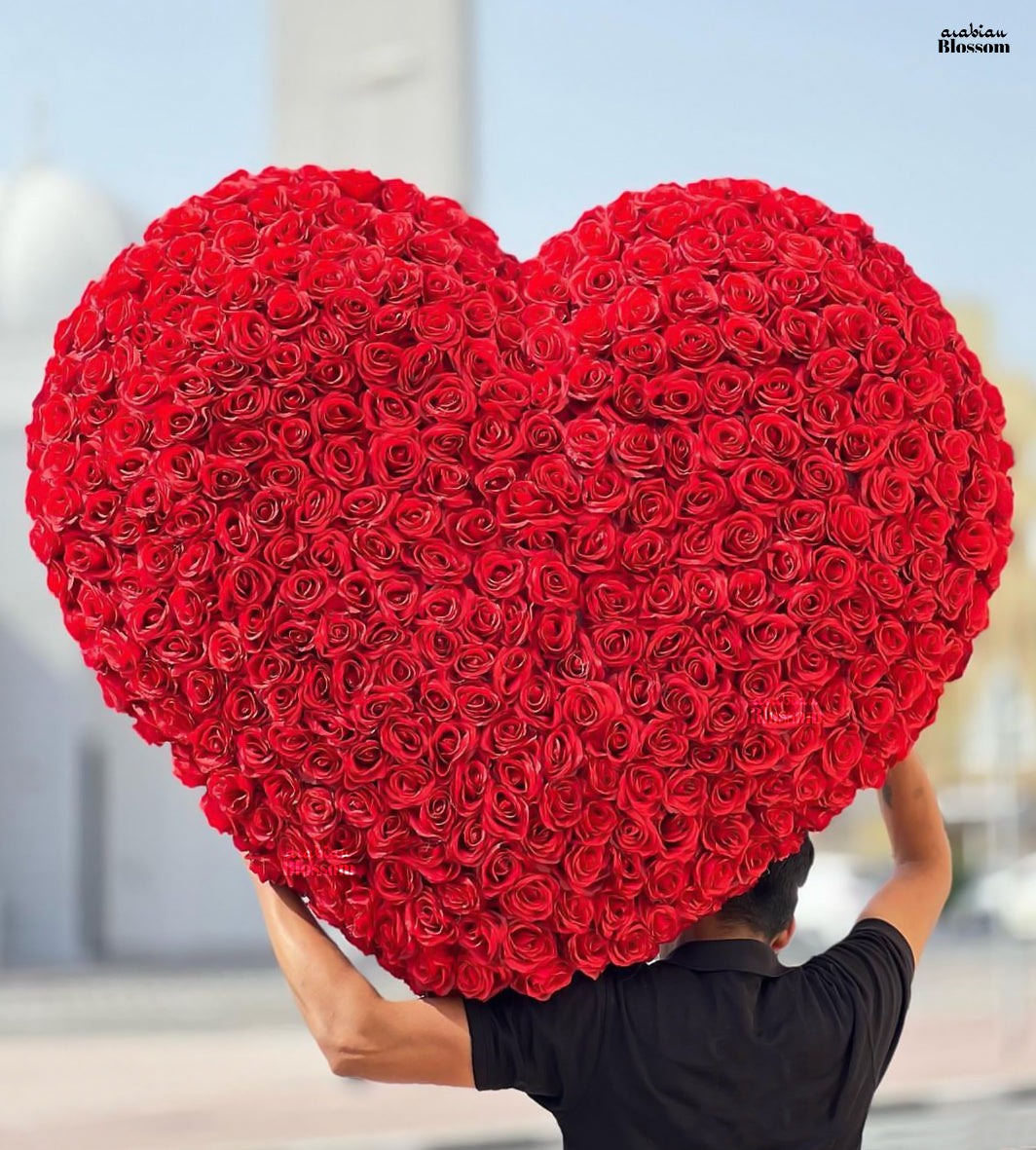 500 Red roses in a Heart