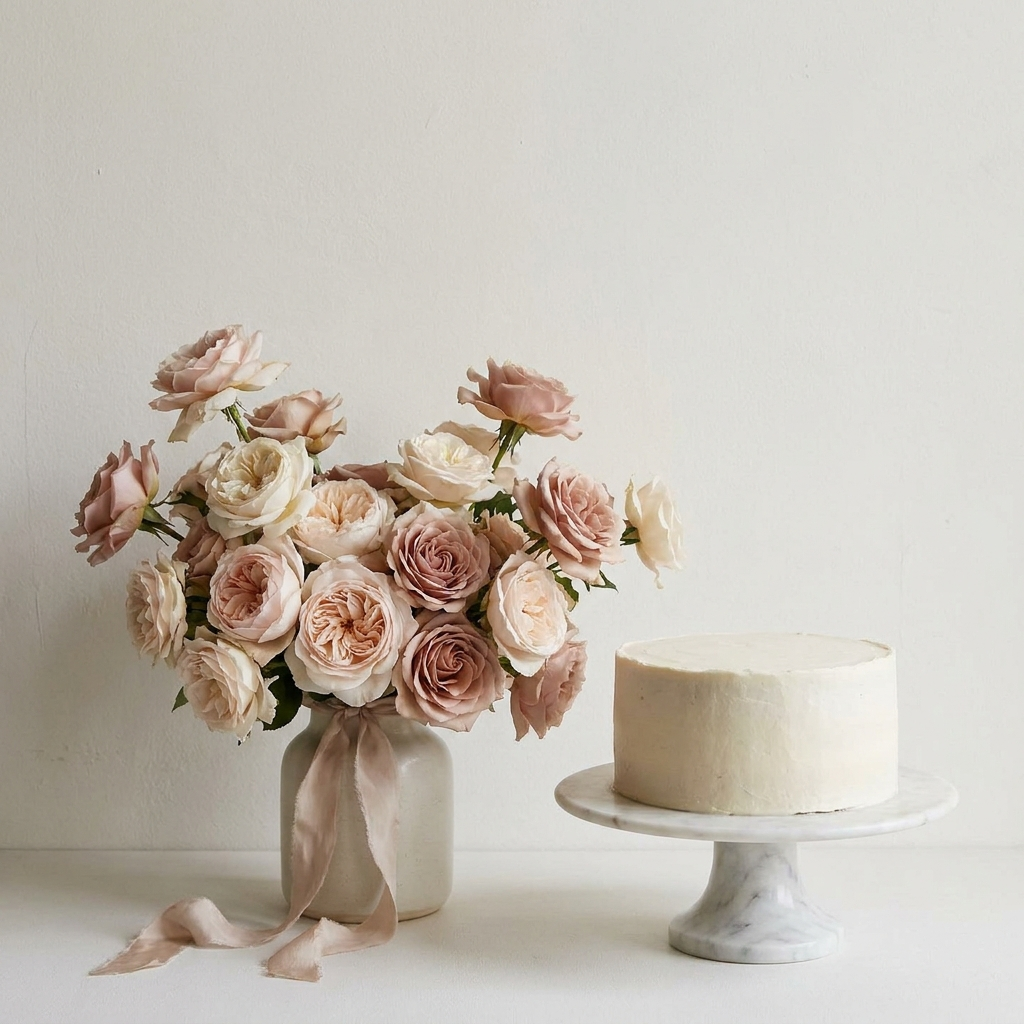 Flowers and cakes