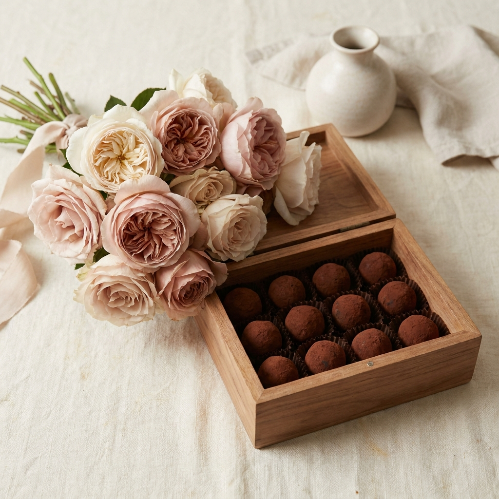 Flowers and chocolates