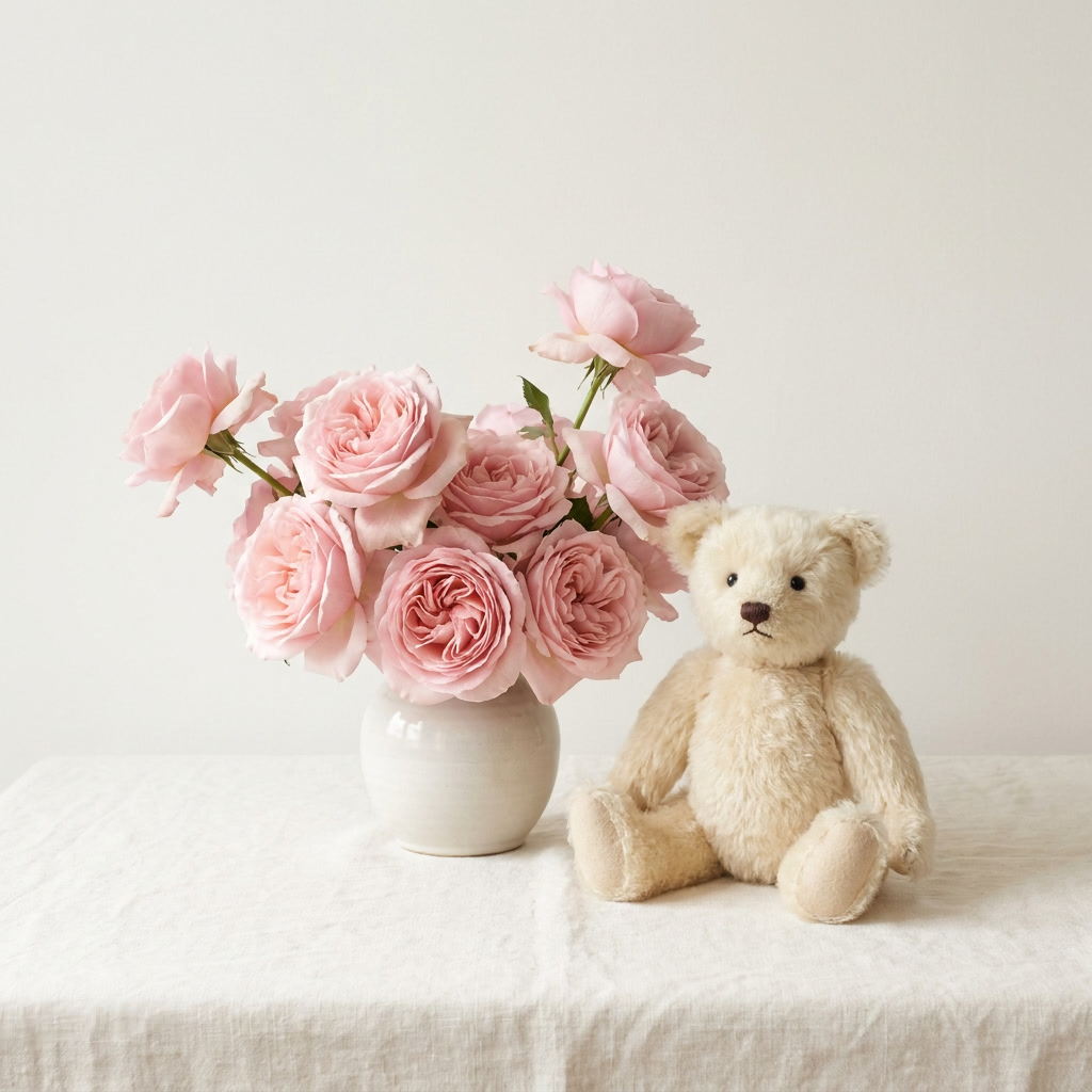 Flowers and teddy bears