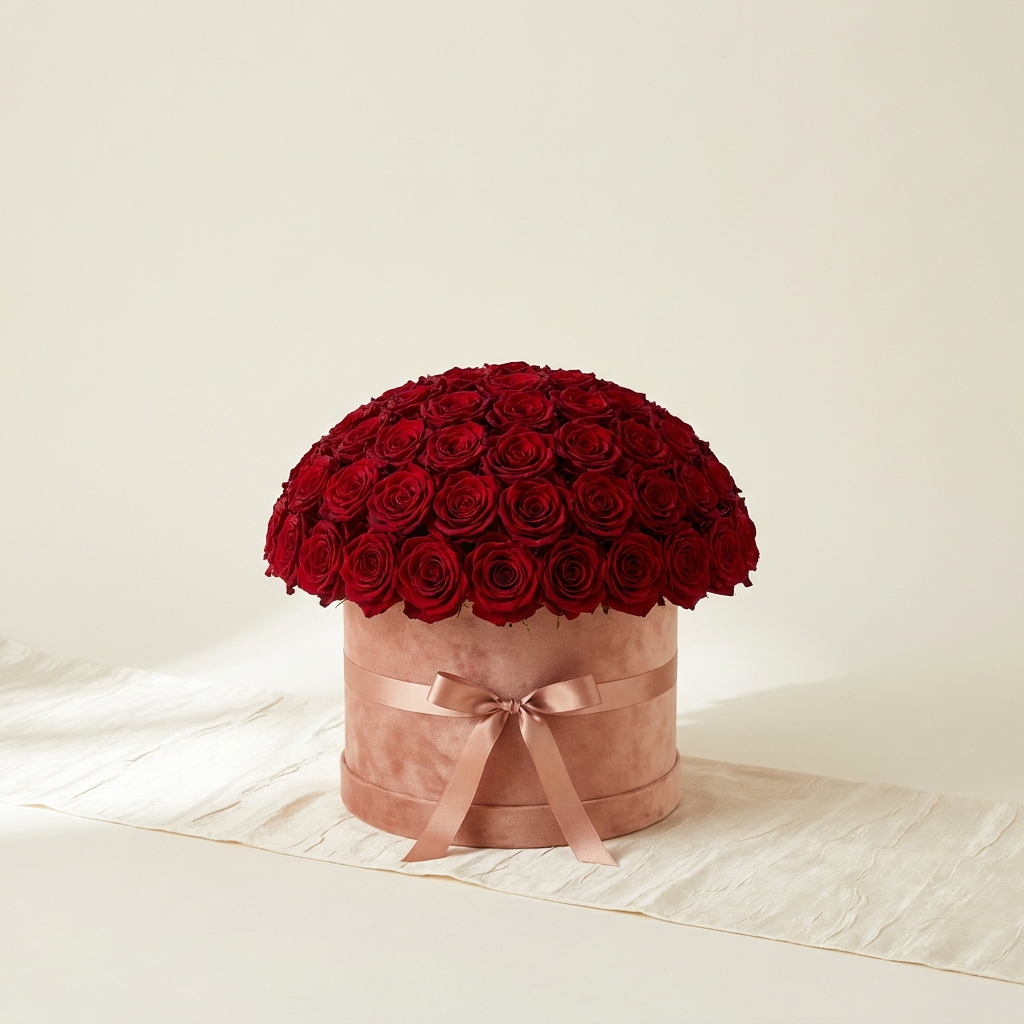 100 Red Roses - luxury editorial styling