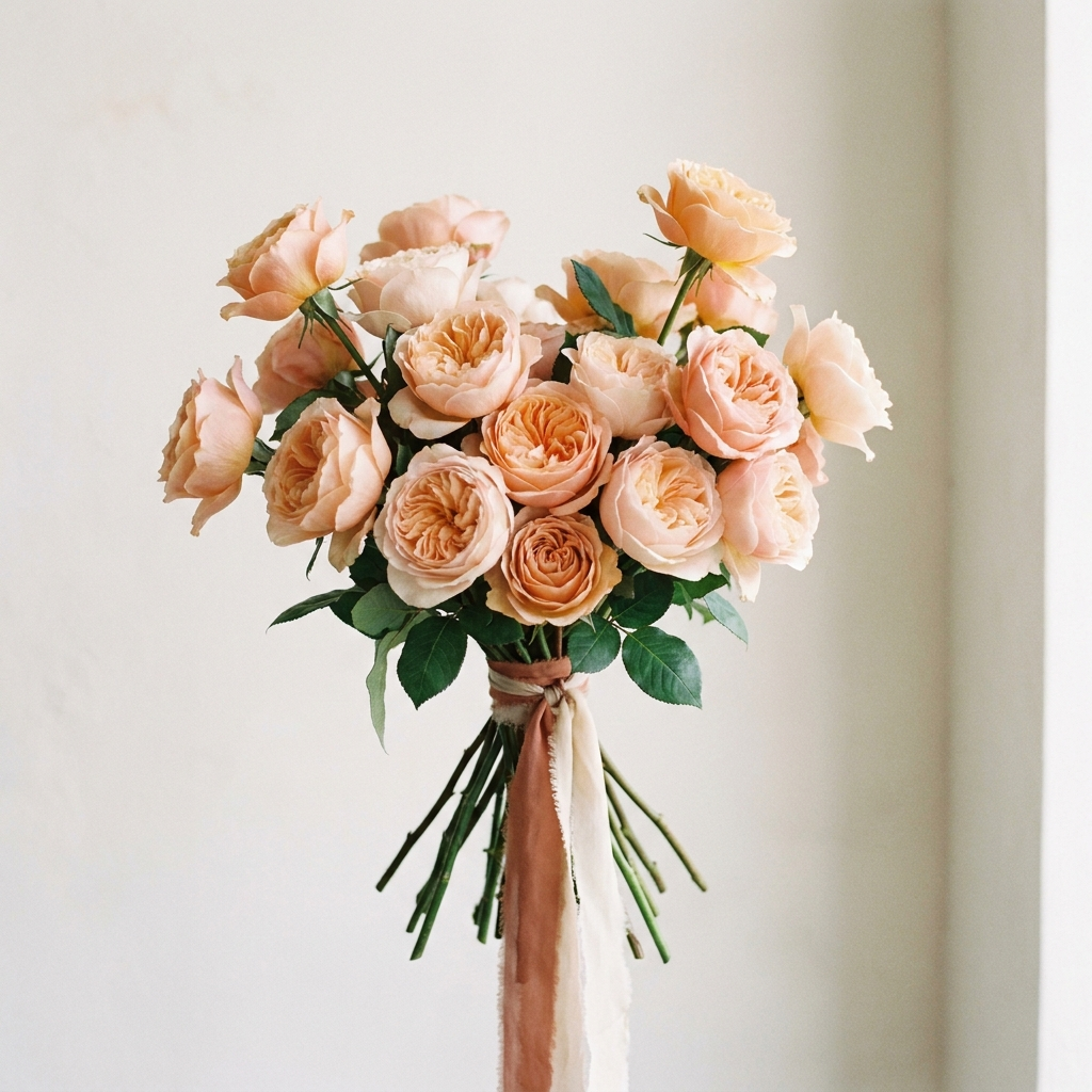 20 Peach Roses - luxury editorial styling