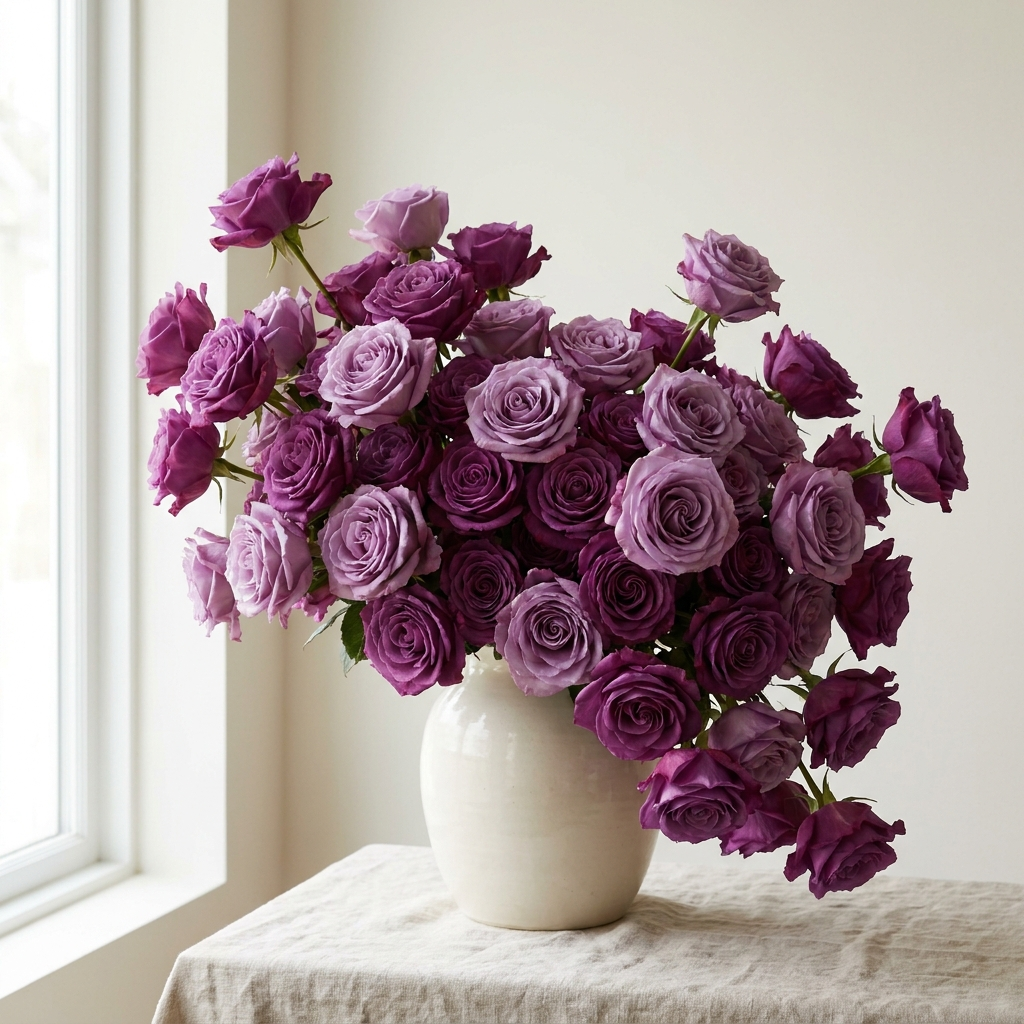 101 Purple Roses - luxury editorial styling