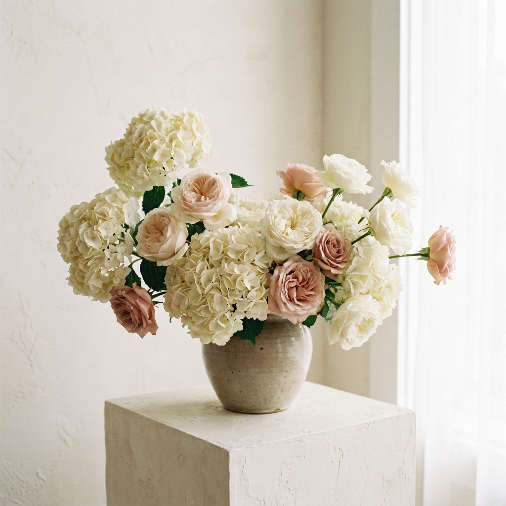 Bouquet of Hydrangeas and Roses