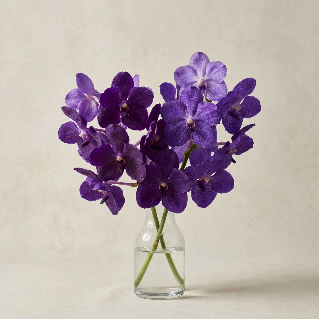 Bouquet Of 10 Purple Orchids