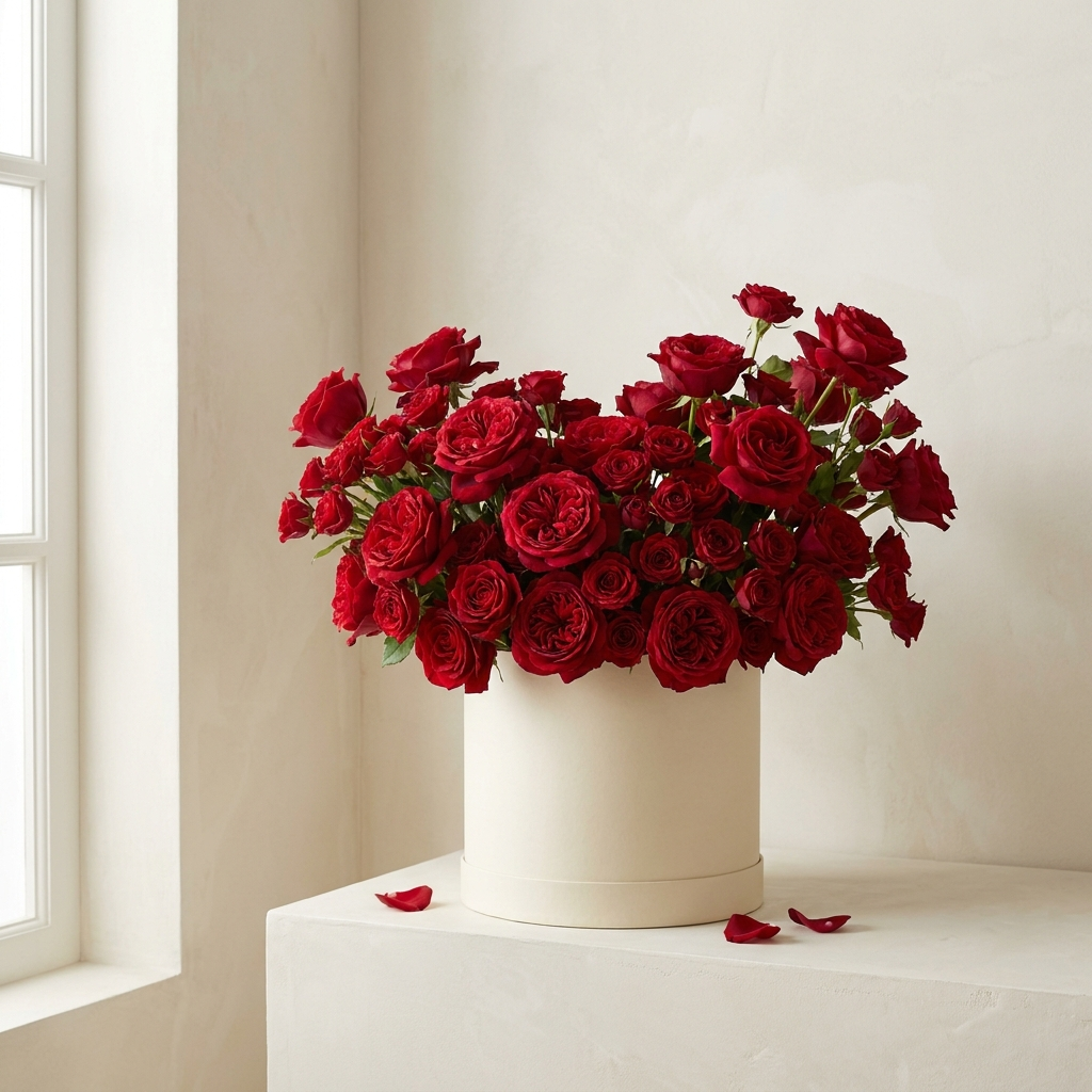 Red Rose Arrangement In A Box