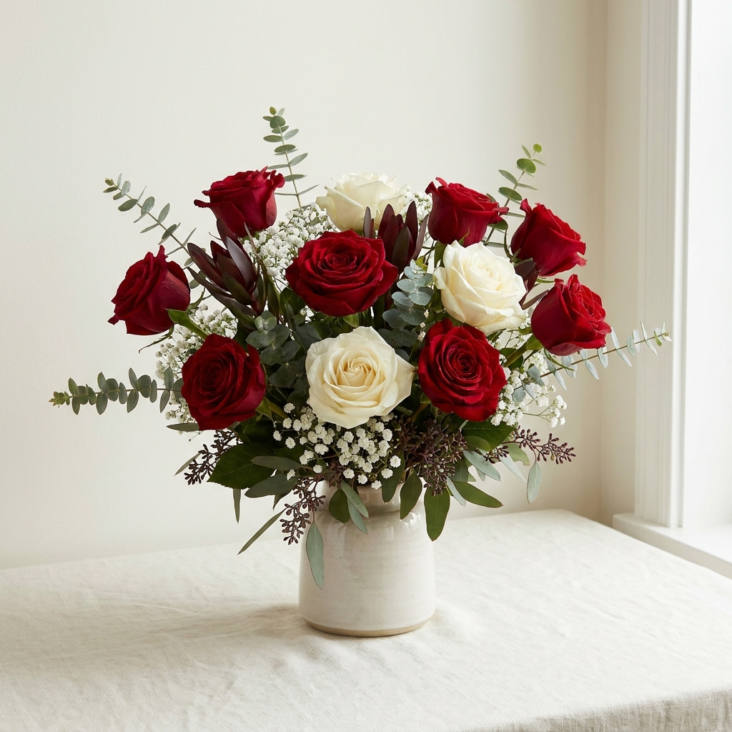 Red & White Roses
