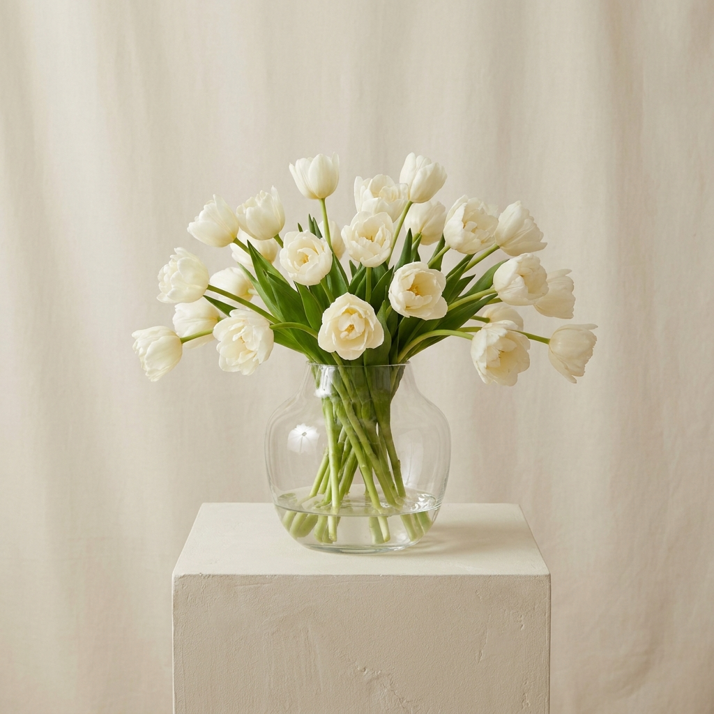 White Tulips in a Vase