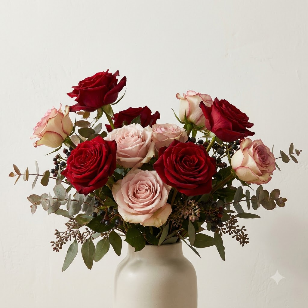 Red and Pink Roses Bouquet