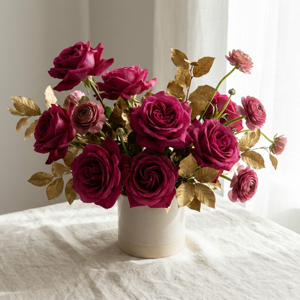 Dark Pink Roses Bouquet