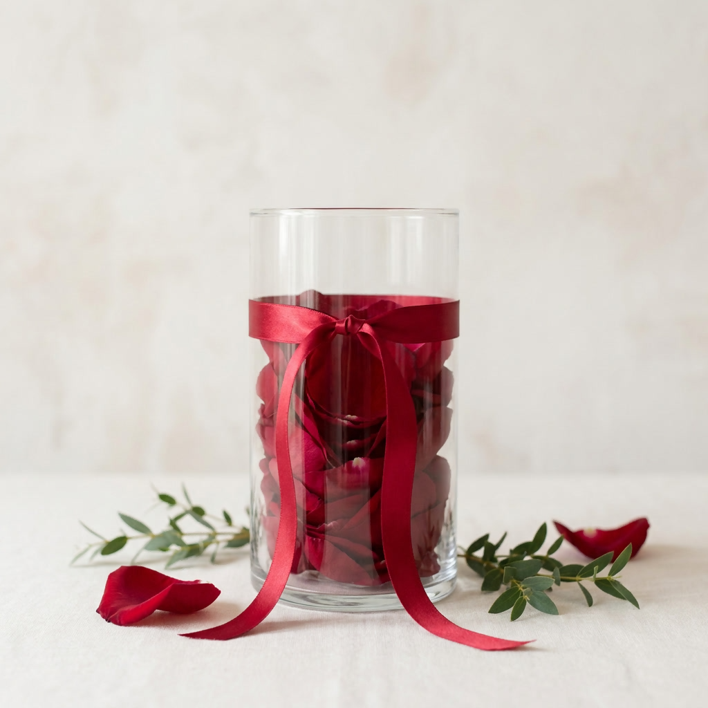 Red Petals Filled Vase