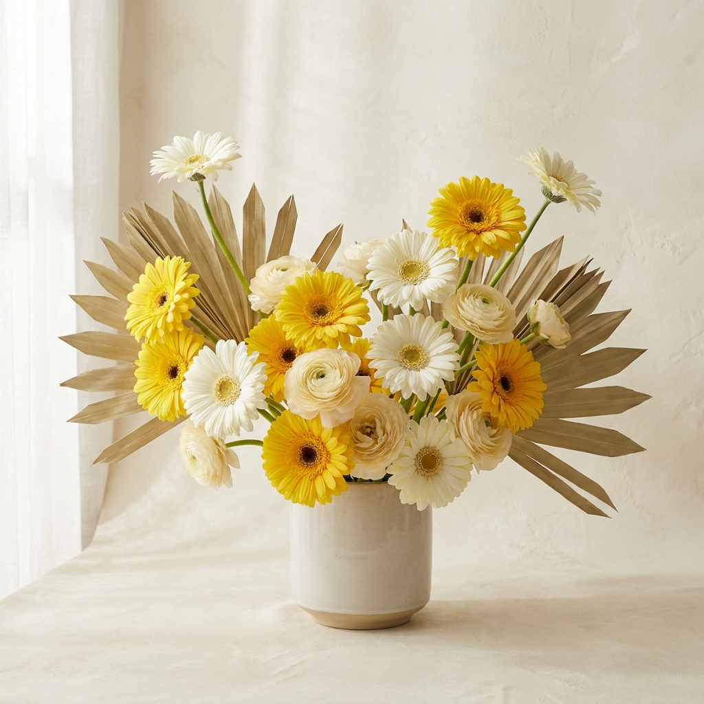 Yellow and White Gerbera