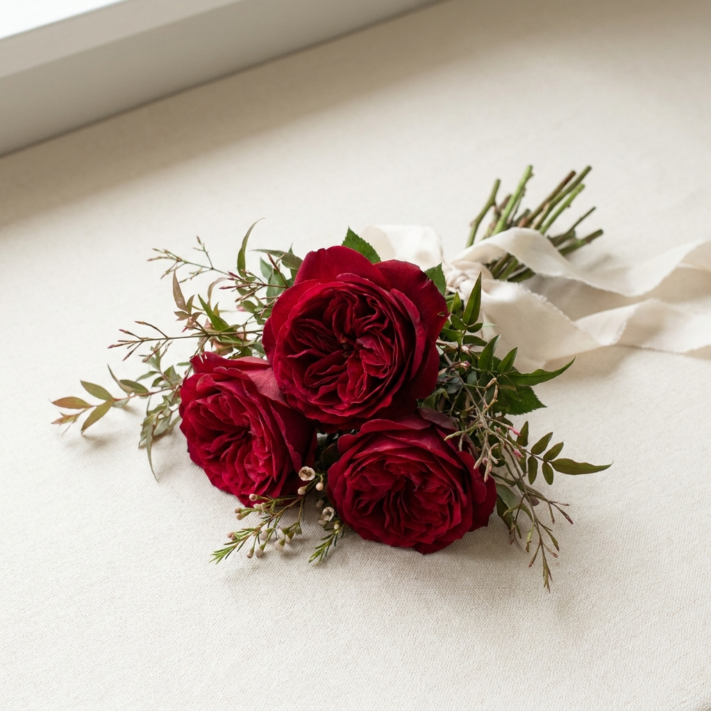 3 Romantic Red Roses