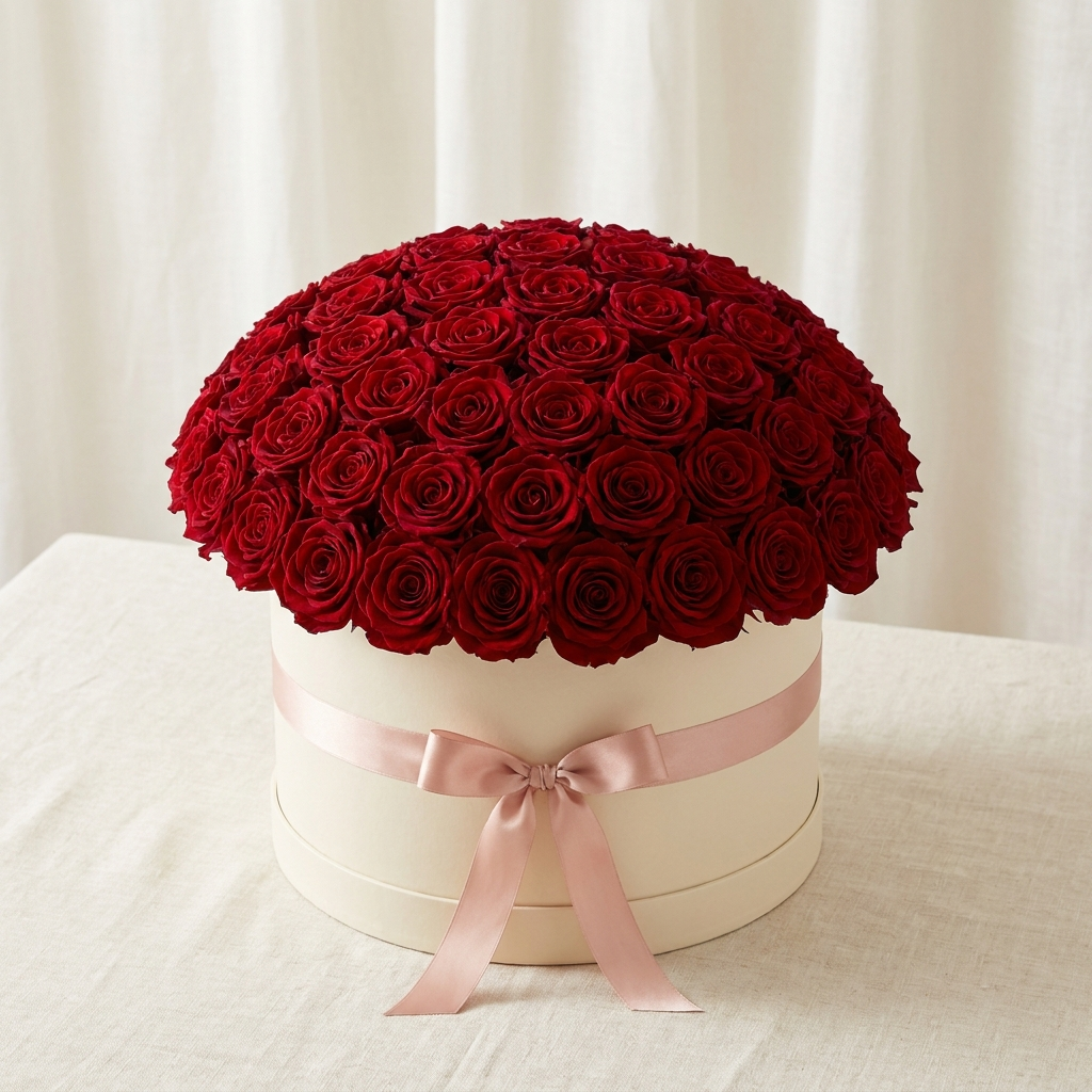 100 Red Roses in a Box
