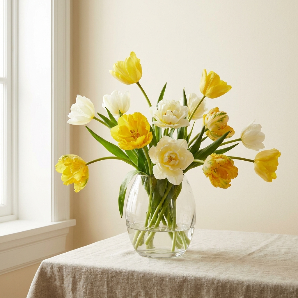 Yellow and White Tulips