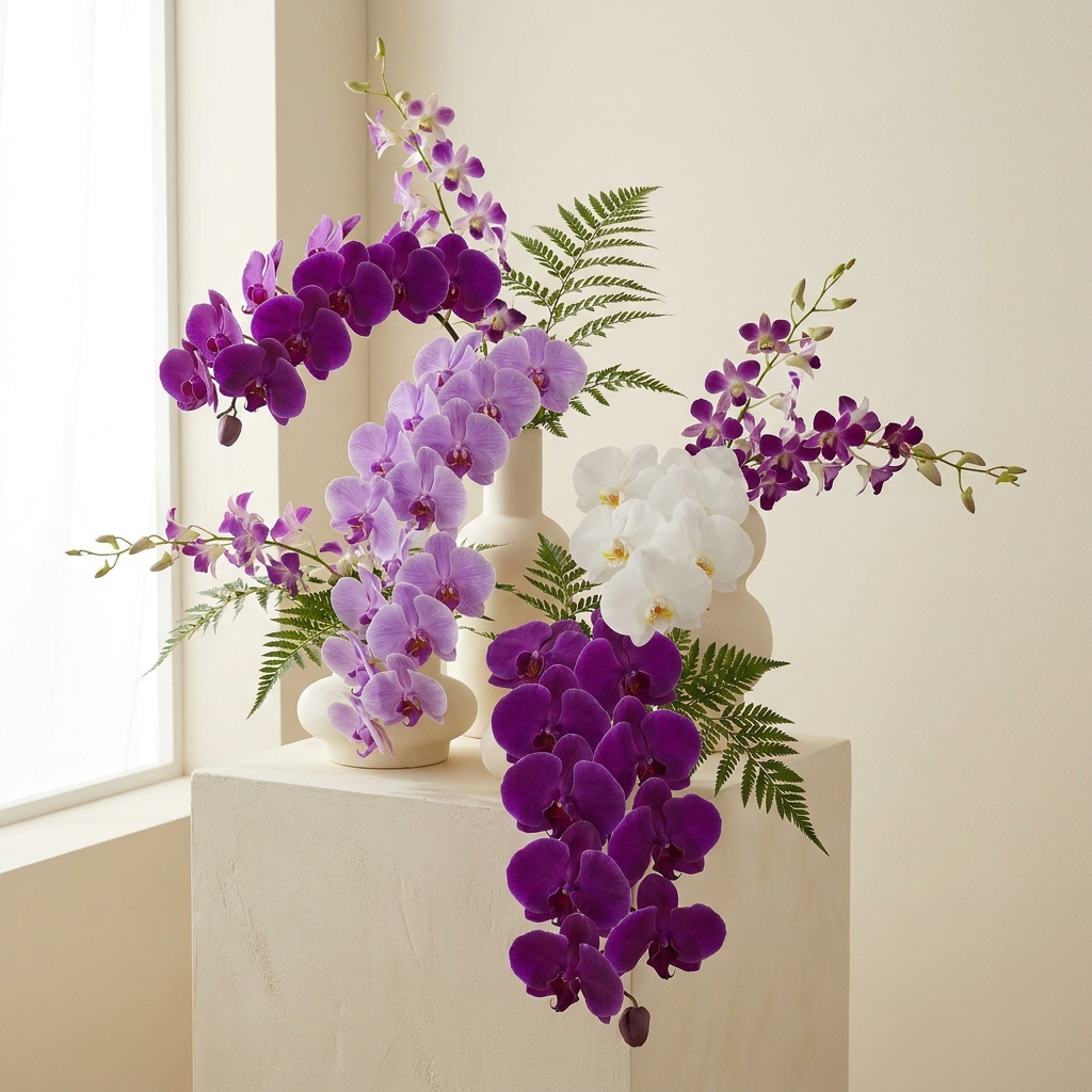 Purple and White Orchid Bouquet