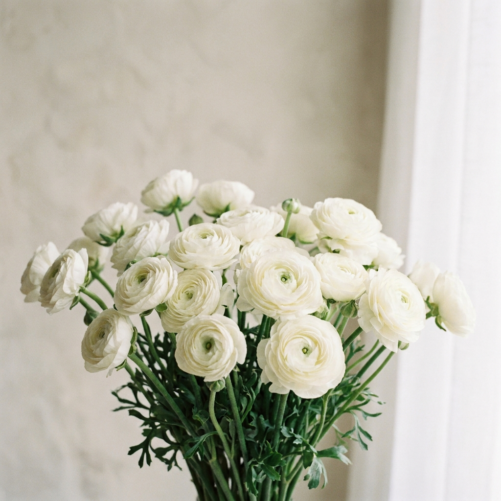 White Ranunculus 20 Stems