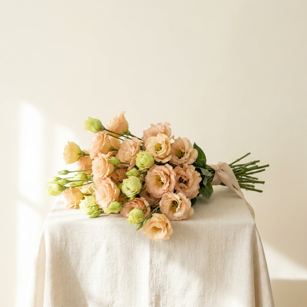 20 Lisianthus Bouquet Peach