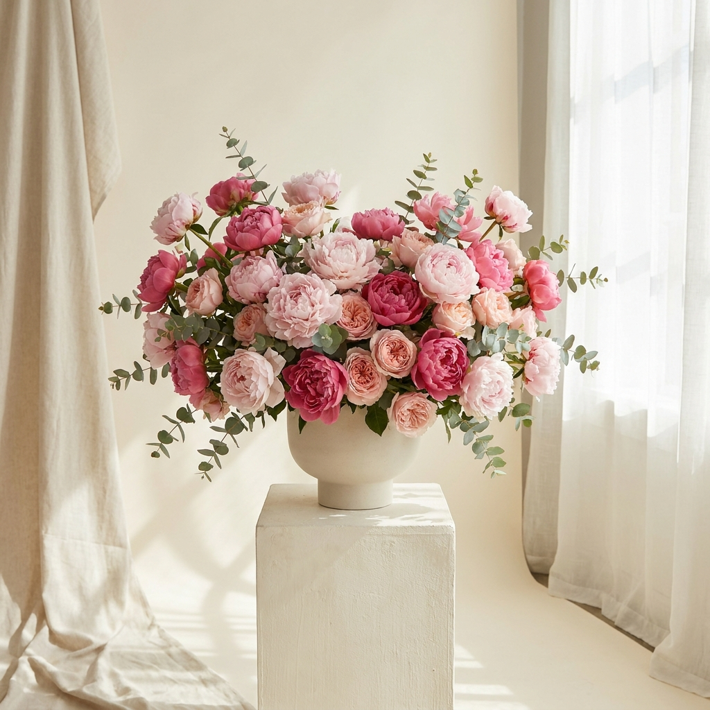 100 Pink Peonies Arrangement