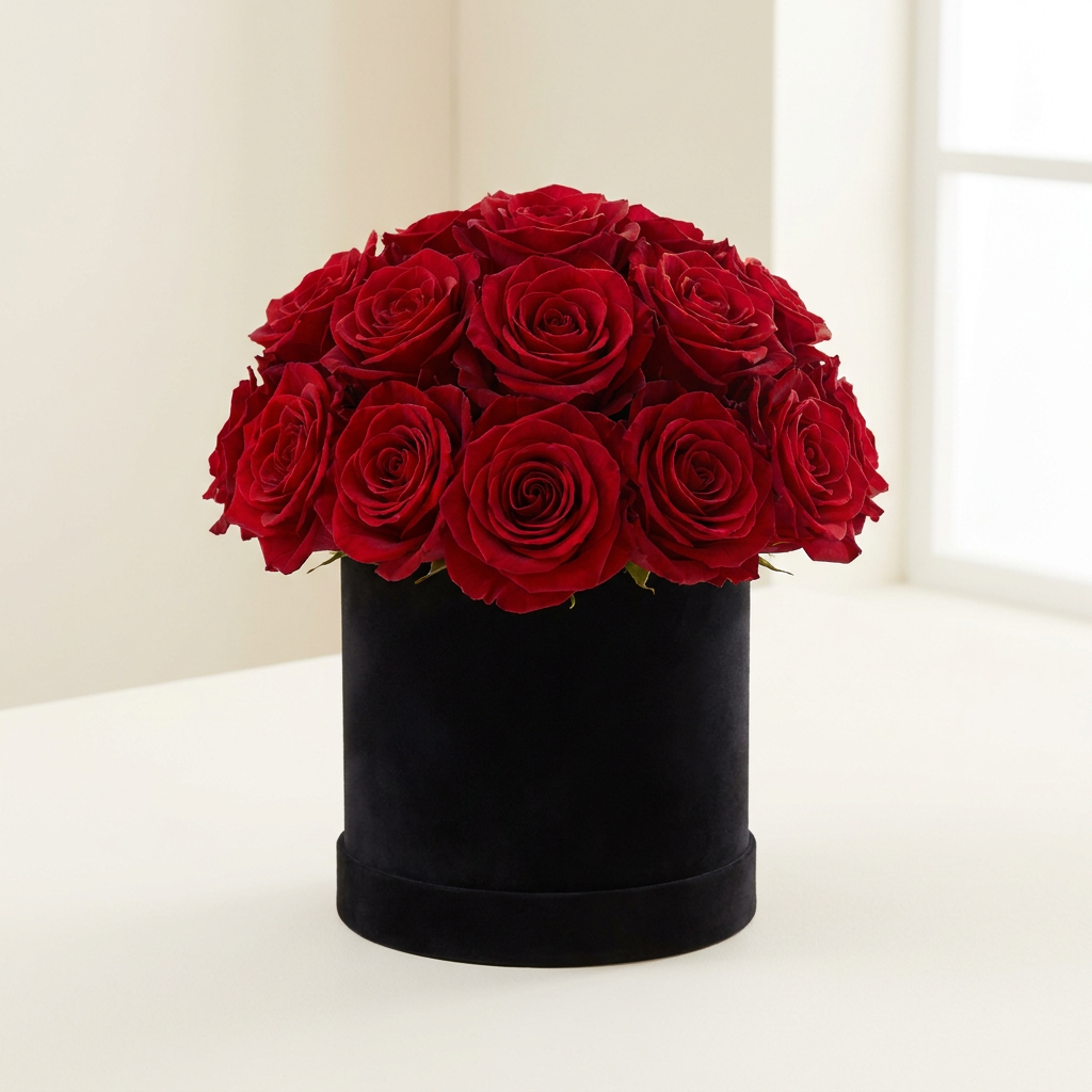 Flowers In Black Box