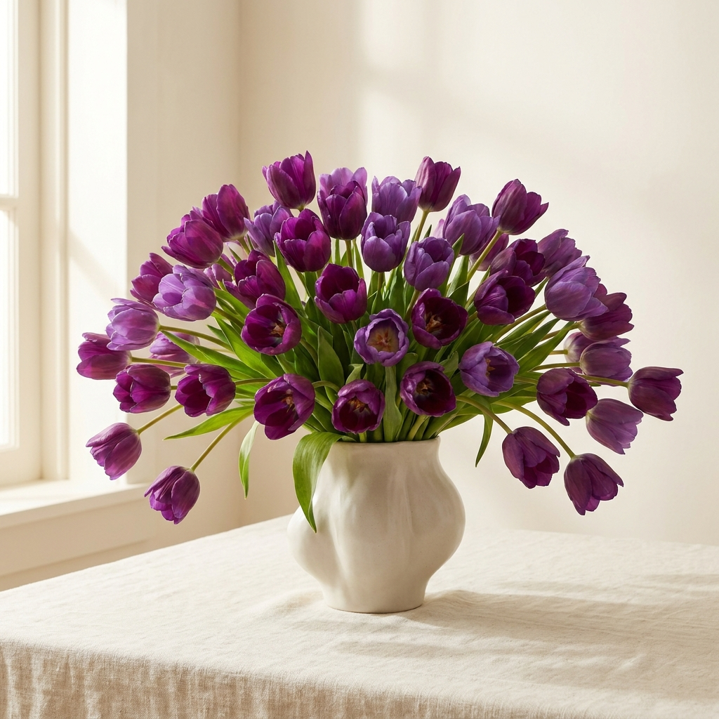 51 Purple Tulips