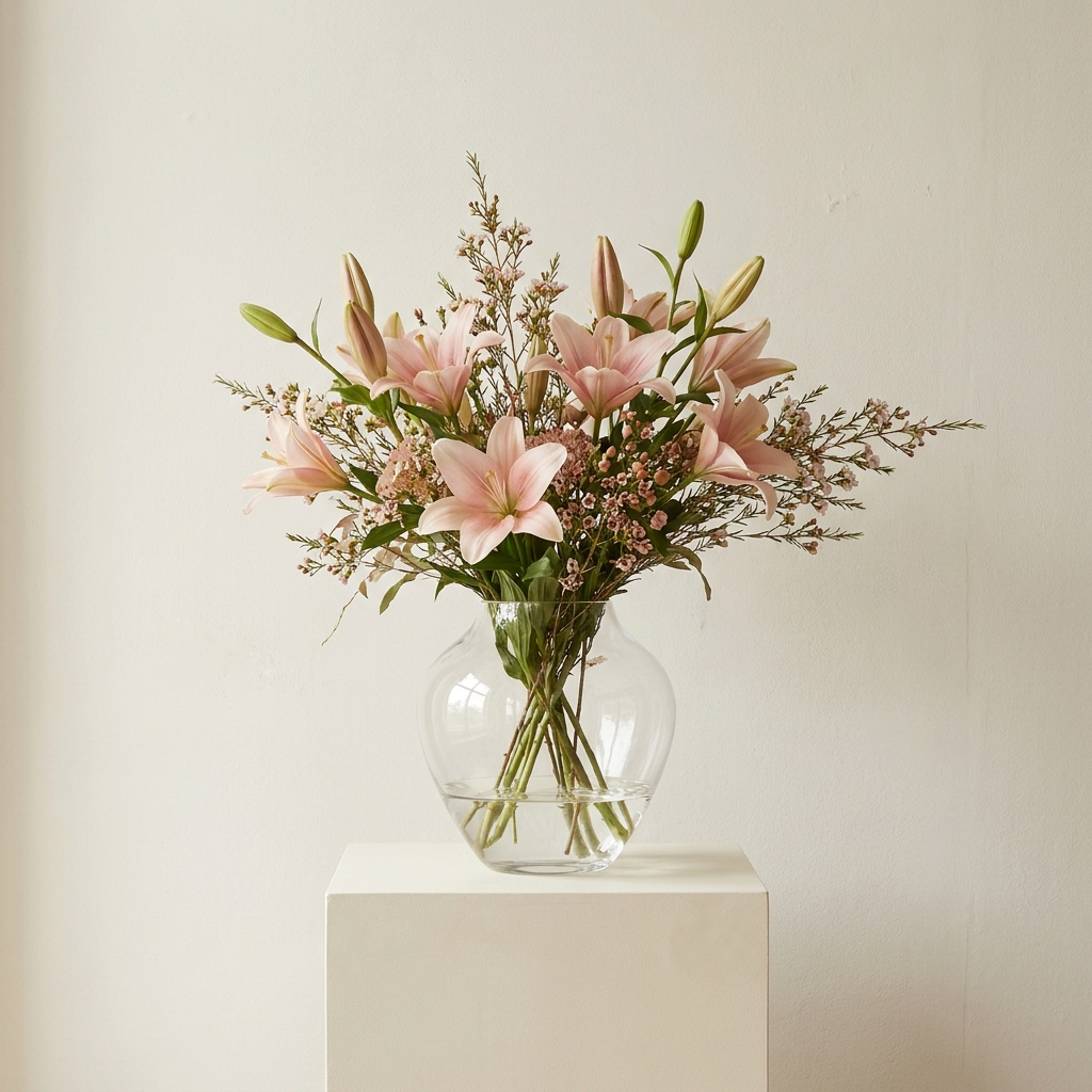 Pink Lilies in a Vase