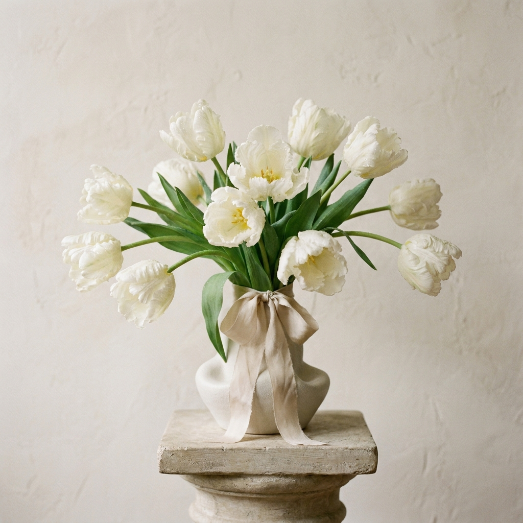 11 White Tulips Bouquet