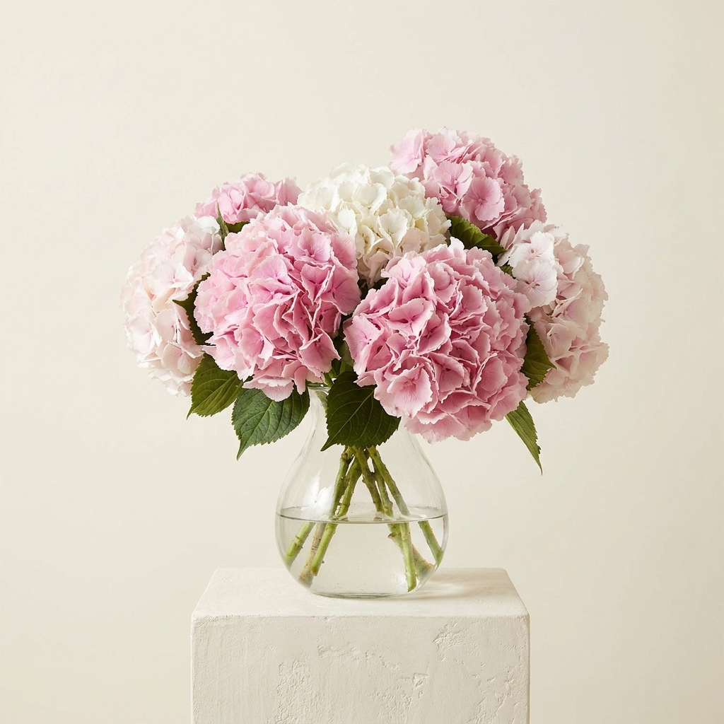 Pink and White Hydrangeas Bouquet