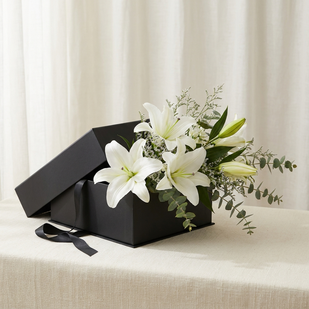White Lilies in a Black Box