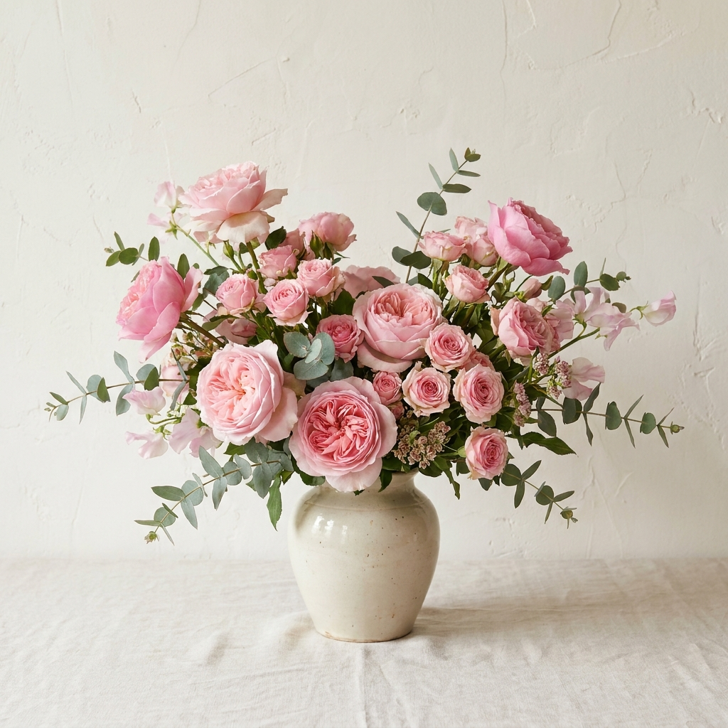 Jumelia Pink with Spray Roses