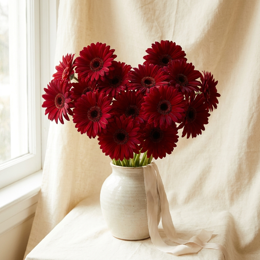 12 Vibrant Red Gerbera