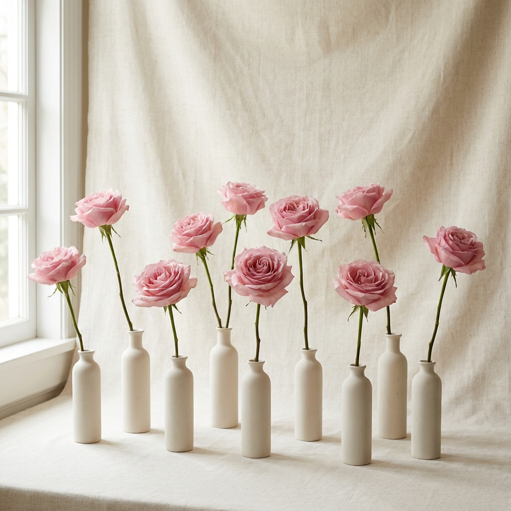 Classic Pink Roses 10 Pcs