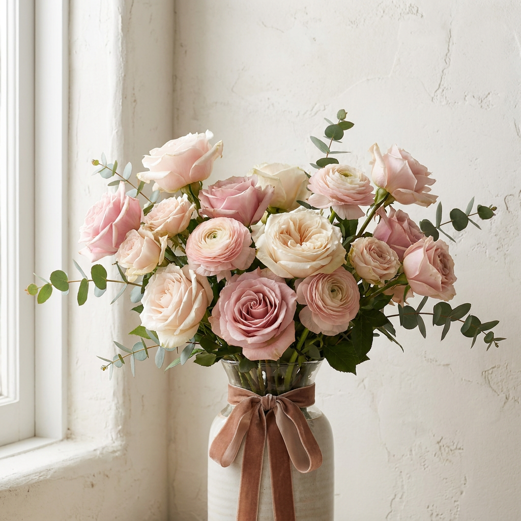 Soft Pink Roses Bouquet