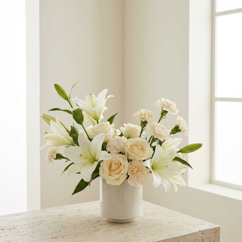 Serene White Blooms Arrangement
