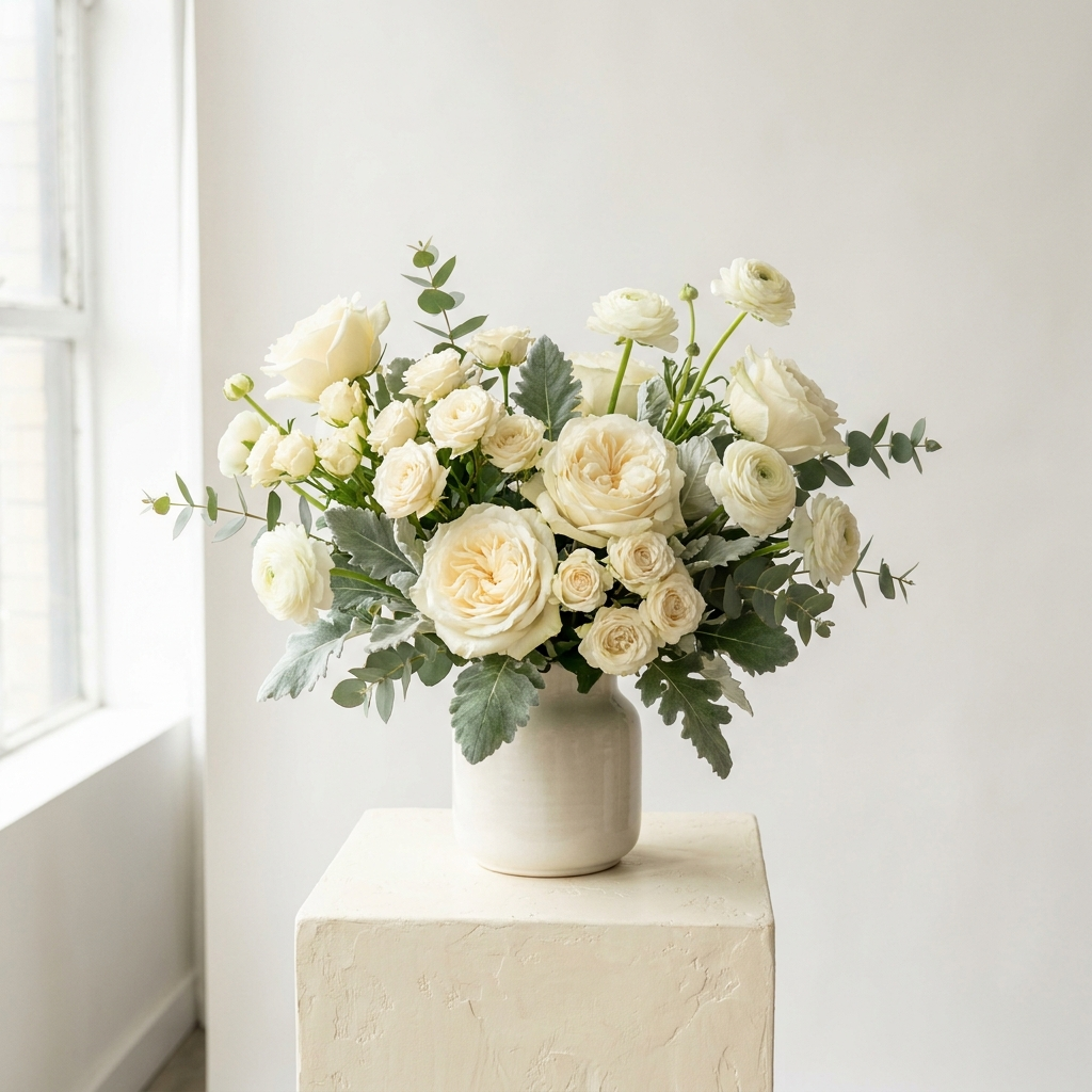 Pure Elegance White Rose Bouquet