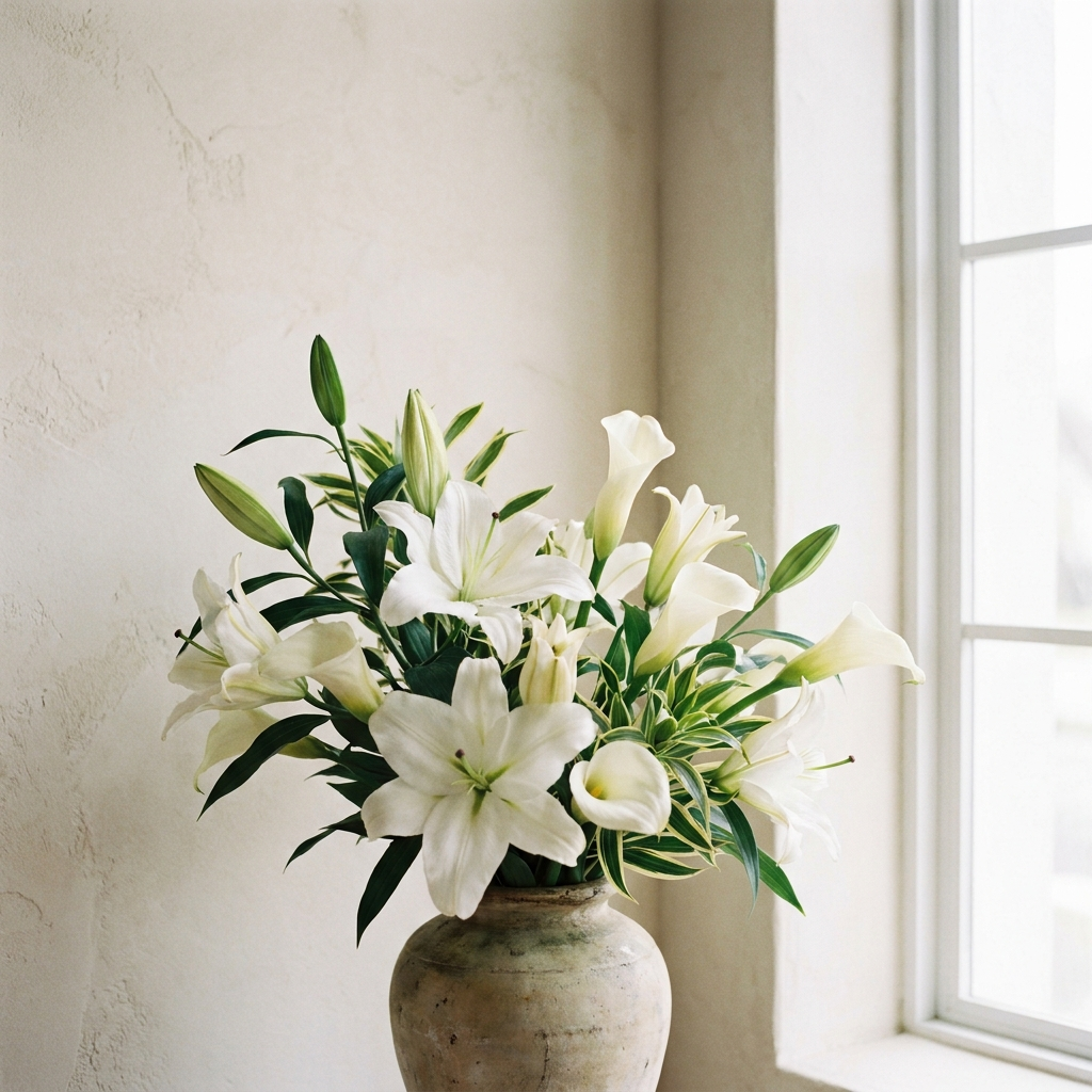 Elegant White Lily Bouquet