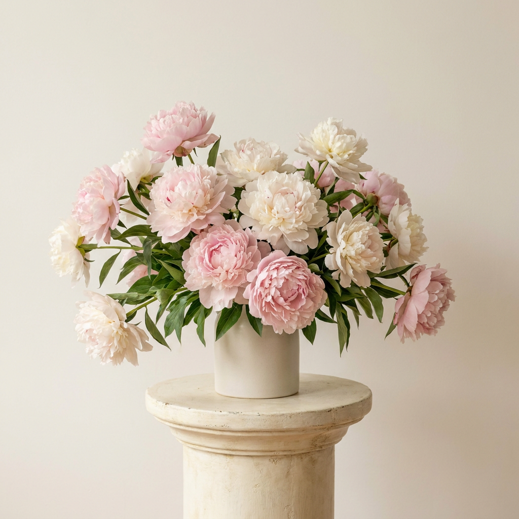 Pink and White Peonies Bouquet