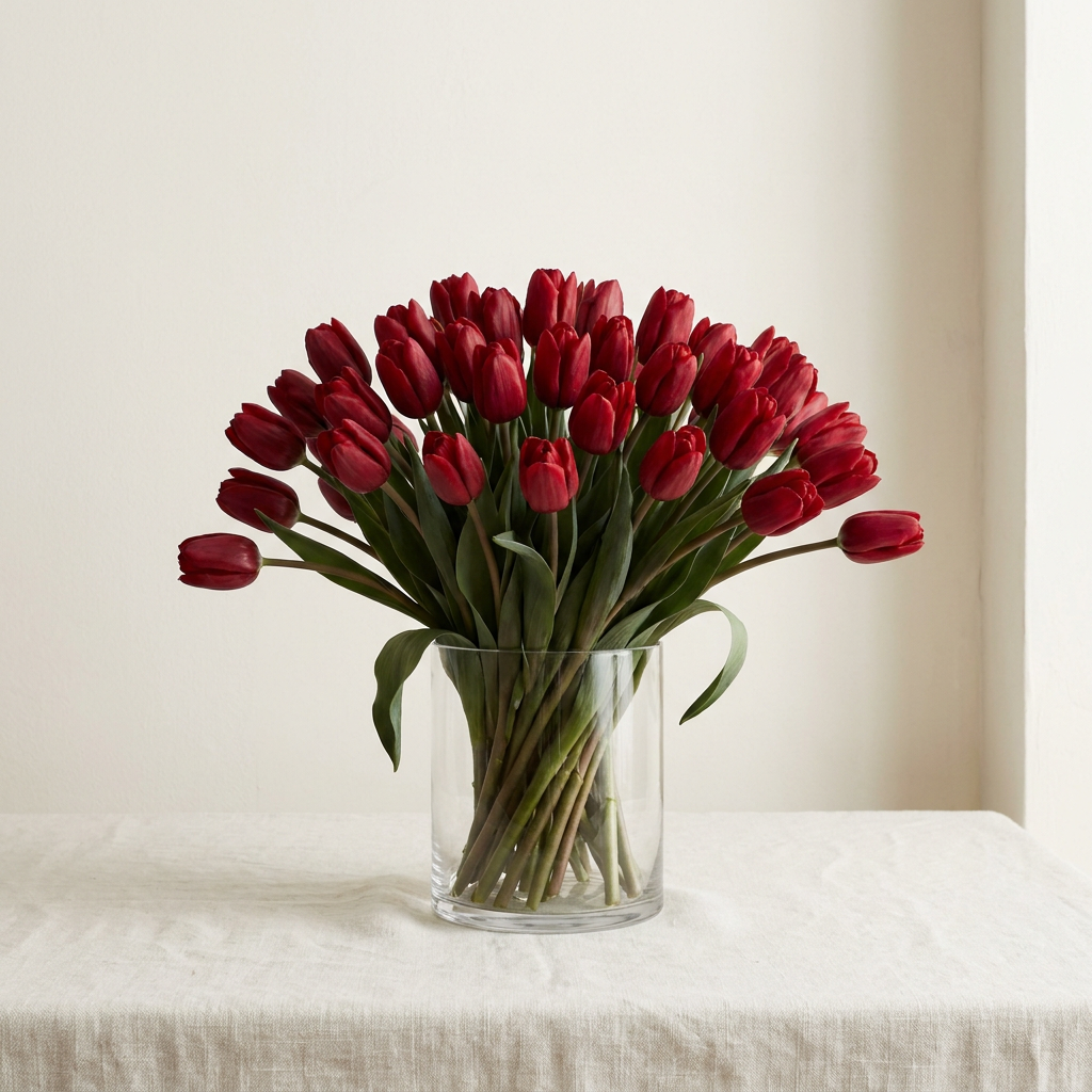 41 Red Tulips Love Bloom