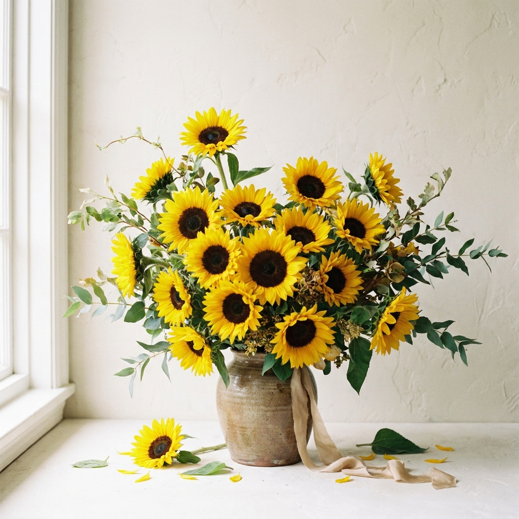 Fresh Bright 25 Sunflowers Bouquet