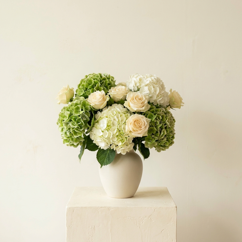 Luxury Green and White Hydrangea Bouquet