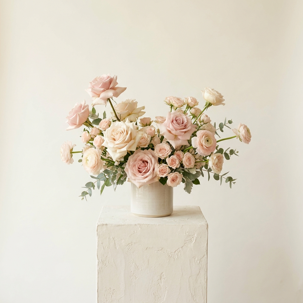 Blush Elegance Pink Roses Bouquet