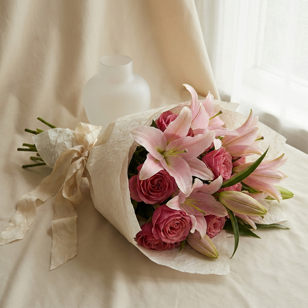 Elegant Pink Lily Bouquet