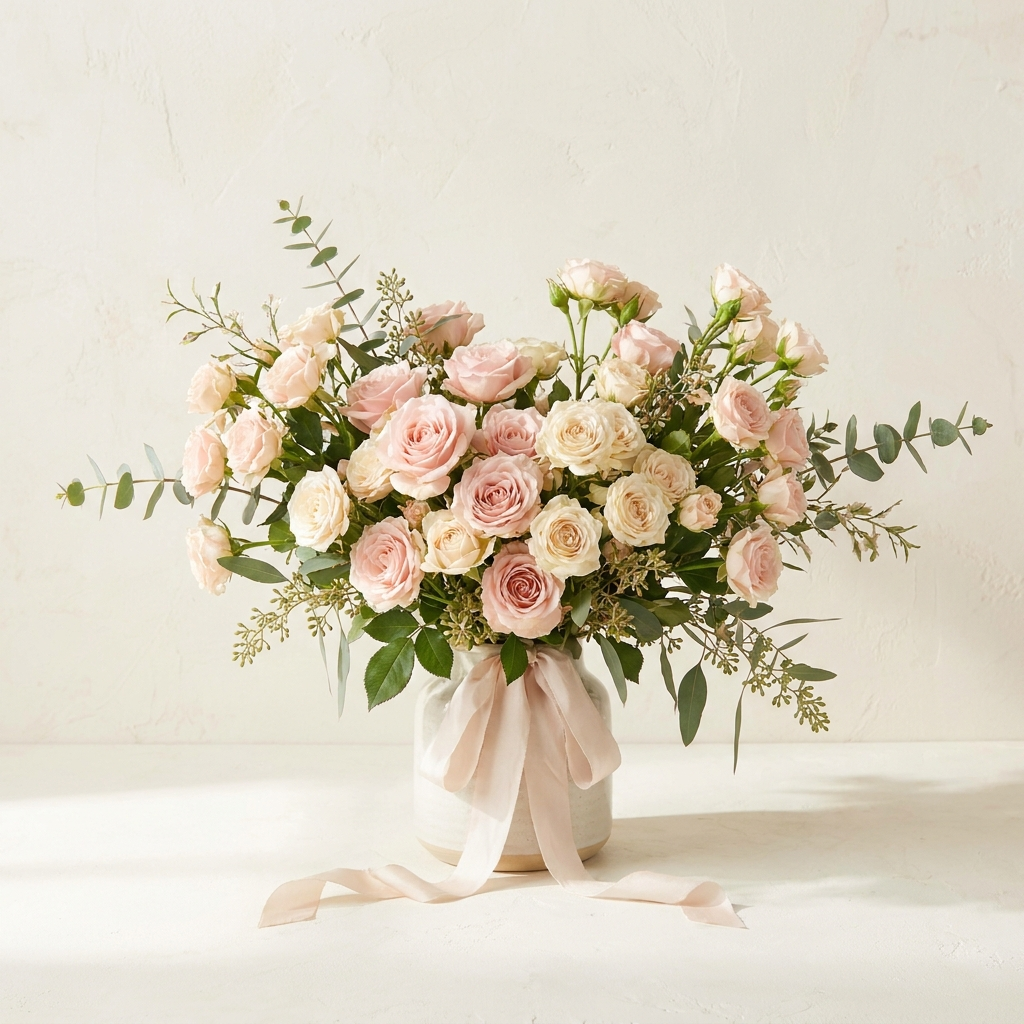 Pink and White Spray Roses Bouquet