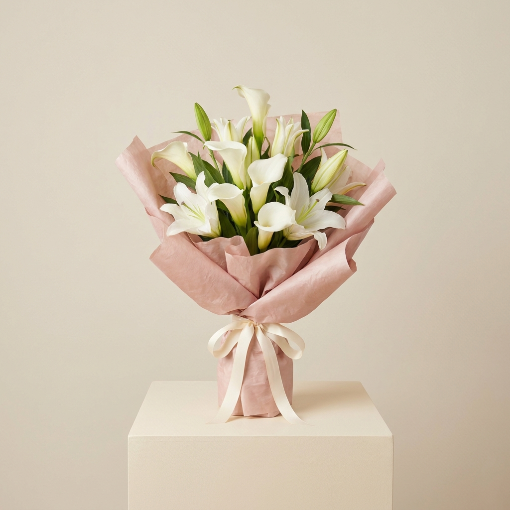 Elegant White Lily Bouquet