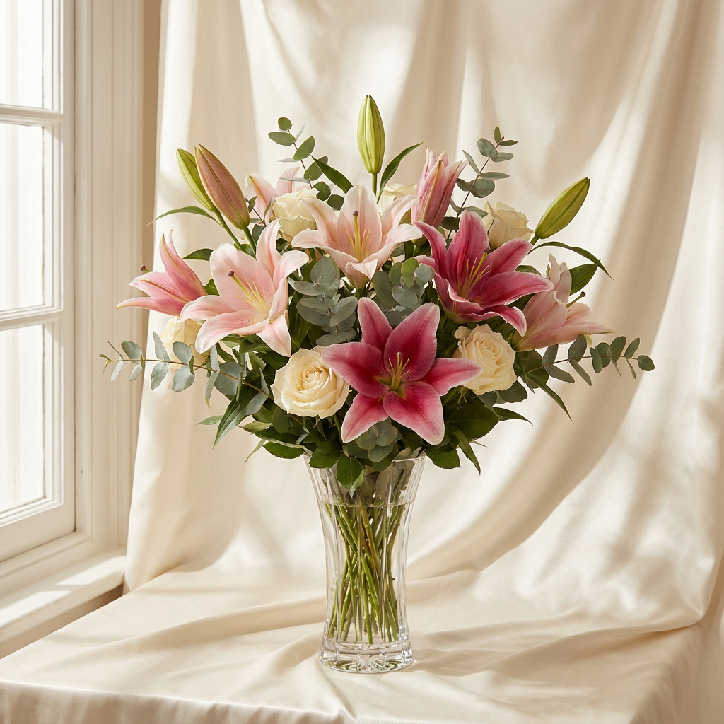 Premium Pink Oriental Lily Bouquet