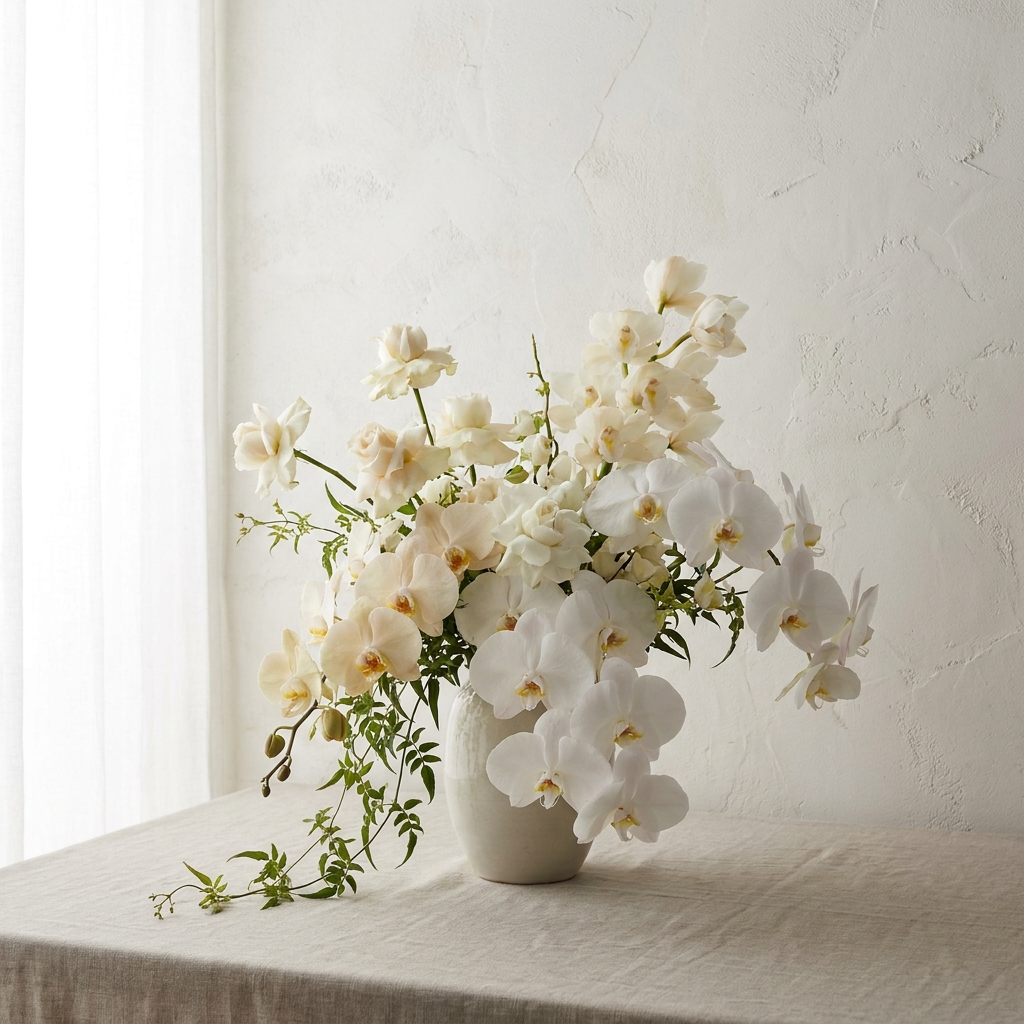 Premium White Orchid Bouquet