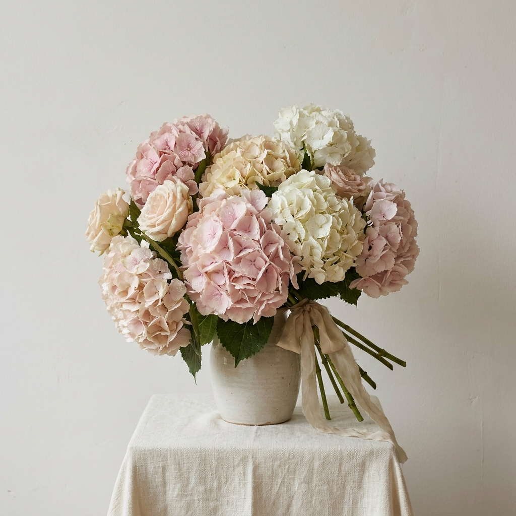 Pink and White Hydrangea Luxury Bouquet