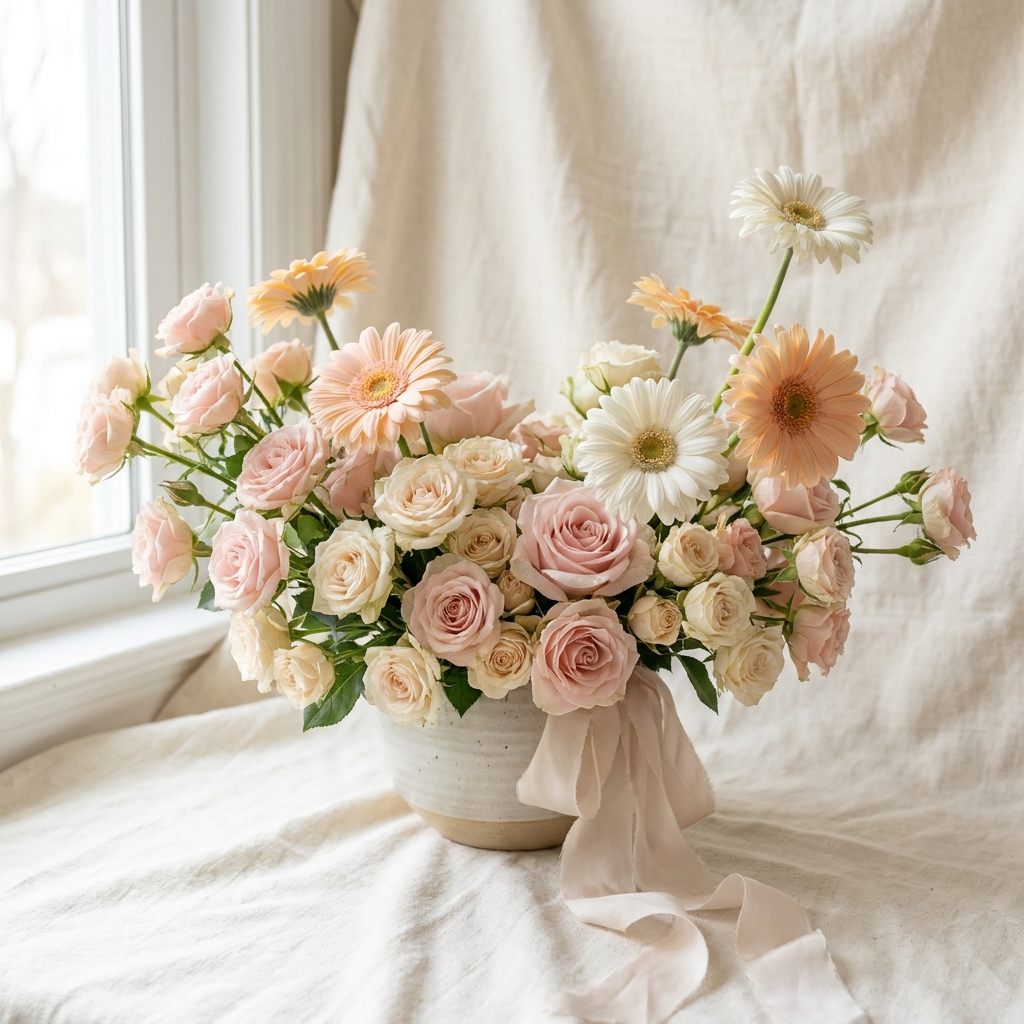 Mixed Spray Rose and Gerbera Bouquet