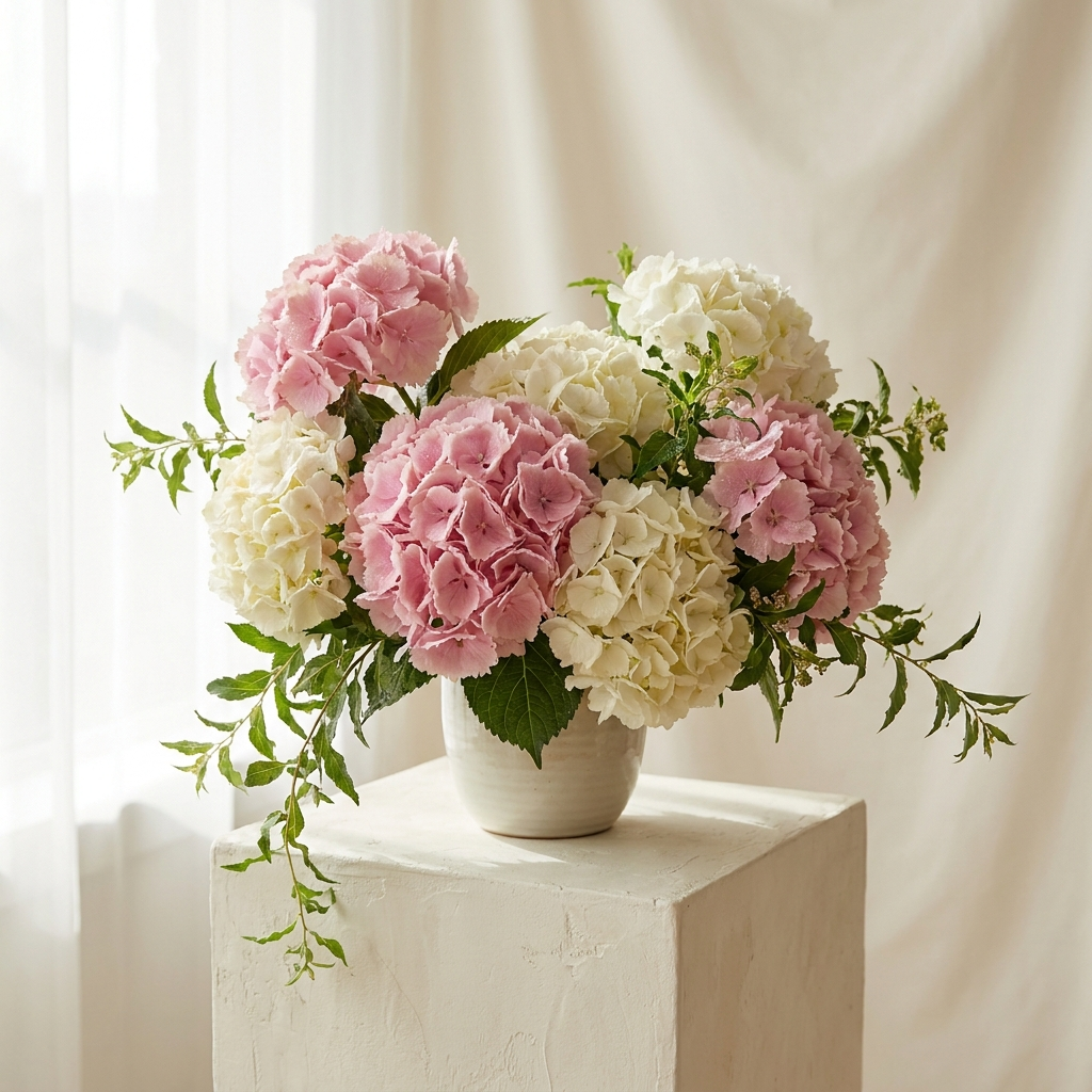 Pink and White Hydrangea Bouquet